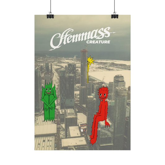 Affiche illustrée "Skyline Creatures"