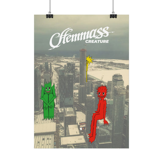 Affiche illustrée "Skyline Creatures"